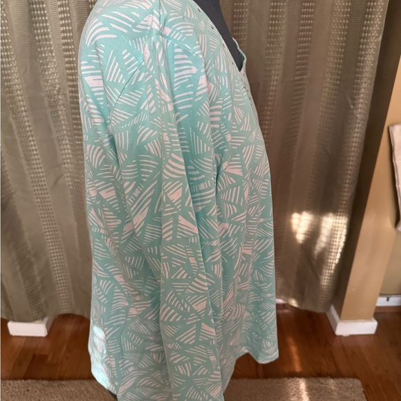 Hearts of Palm Teal Blouse - Picture 4 of 6